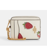 Coach Zip Card Case w/ Strawberry Print ID Chain Wallet Bag Charm ~NWT~ ... - $1,413.68 MXN