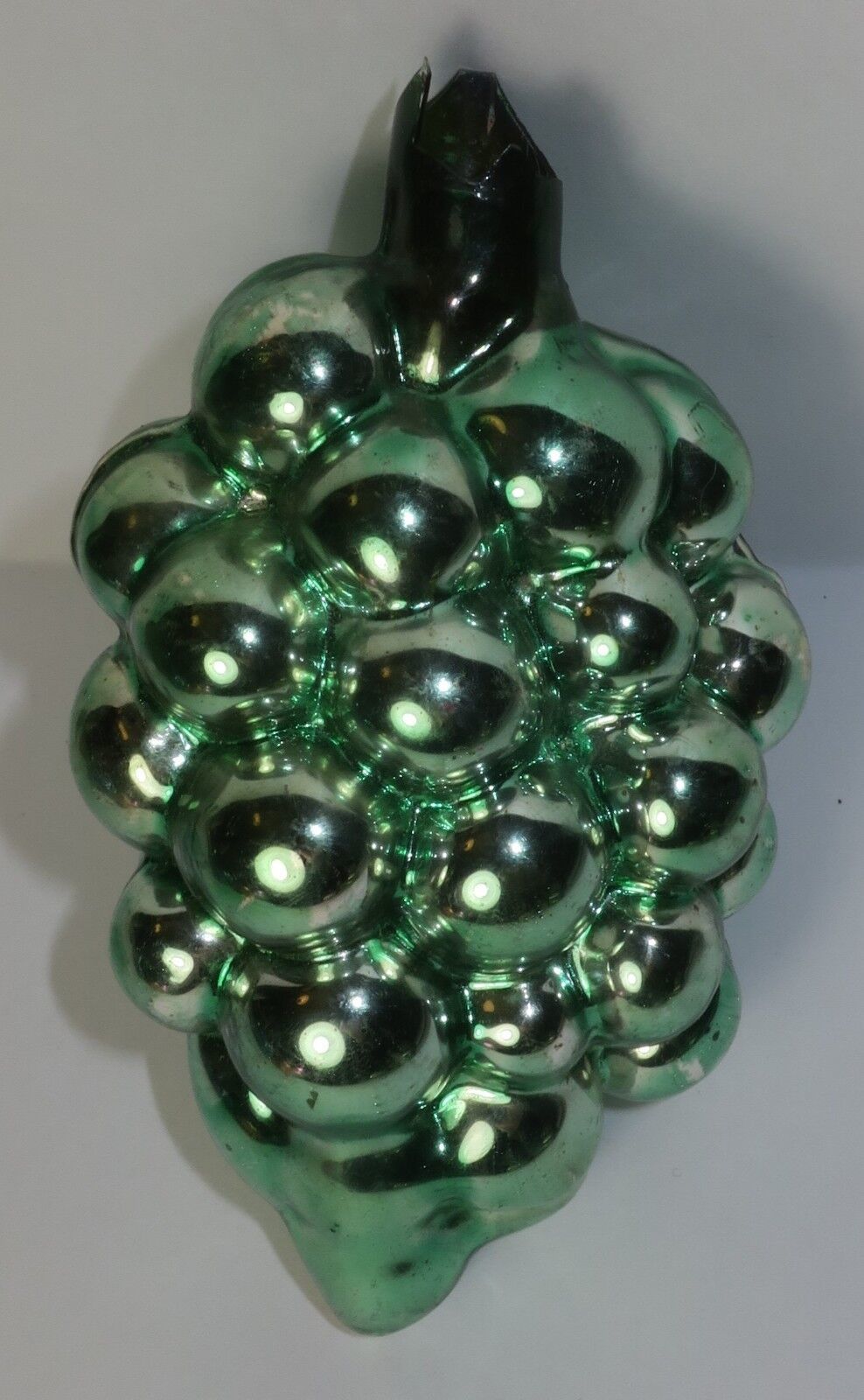 Primary image for Christmas Ornament 1950-60s USSR Russian Soviet Glass Green Grapes