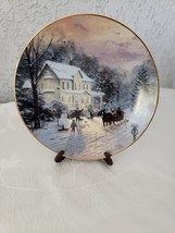 Thomas Kinkade Collector Plate Home for the Holidays Vintage Sleighride Home 9 " - $12.11