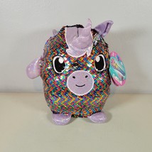 Shimmeez Maggie Unicorn Sequin Plush Stuffed Animal 8 Inch - £8.63 GBP