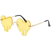 Dripping Heart Shaped Sunglasses For Women Halloween 90S Melting Drippy Heart Gl - £16.05 GBP