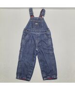 Osh Kosh B&#39;gosh VESTBAK Overalls Baby 18M Blue Denim Red check Lined Cotton - $268.12 MXN