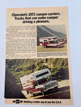 Vintage Rare 1973 Chevy Chevrolet Camper Carriers Truck Original Print Ad - £9.61 GBP