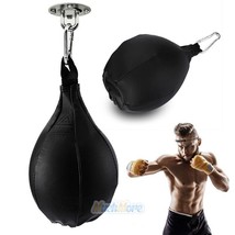 Pro Genuine Leather Boxing Speed Bag Punching Ball W/ Hanging Hook Train... - £23.90 GBP