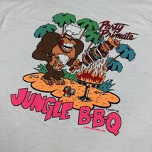 Vtg 80s Party Primate Jungle BBQ Bright neon Graphic Print T Shirt Beach... - £27.24 GBP