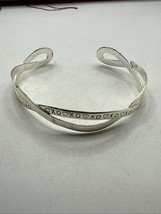 Sterling Silver 925LA Cuff Bracelet I’m Glad Our Paths Crossed Romantic ... - $644.94 MXN