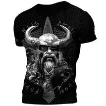 Viking tattoo son of valhala t shirts Men Steampunk 3D O-neck quick-drying 2 - £7.89 GBP