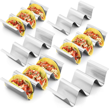 Stainless Steel Taco Holder Stand, Set of 6 - Stylish Rack Holds up to 3... - $26.31