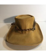 Walkabout Real Leather Hat Small Made In Australia Tan Braided Outback H... - $38.30 CAD