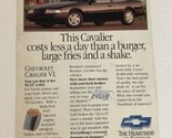 Chevrolet Cavalier XL Print Ad Advertisement Chevy Vintage 1992 pa7 - $5.93