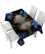 The Language of Flowers Forget Me Nots Blue Girl Tablecloth - $37.90+