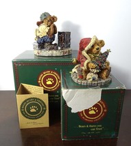 Boyds Bears Friends Bearstone Collection lot of 2 boxed set Sparky Santa... - $27.72