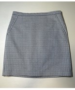 Anne Klein Black Blue Pattern Skirt Women’s 10 Fake Pockets Zip Back - $25.00 CAD