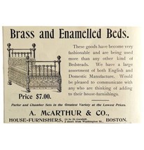 Brass Beds McArthur&#39;s Boston 1894 Advertisement Victorian Retail ADBN1ddd - $19.99