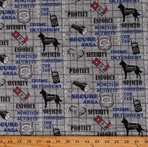 Cotton Corrections Officer Department Cops Gray Fabric Print by Yard D563.69 - £10.13 GBP