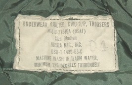 USAF US Air Force CWU-9P cold weather trouser liners medium Iberia 1963 ... - $40.00