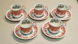 Vintage Set of 5 Copeland Spode Beverly Teacup And Saucers Made In England - £119.43 GBP