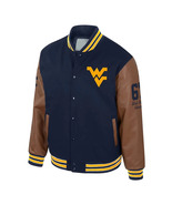  Navy Wool Brown Genuine Leather Jacket - $2,392.16 MXN+