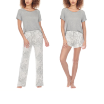 Honeydew Women&#39;s Size Large, 3-PC Pajama Set, Gray Animal Print  - £16.02 GBP