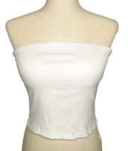 OGL Plantive White Ribbed Cotton Blend Padded Shelf Bra Brami Tube Top Size M - $19.99