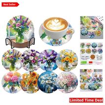 Charming 8-Piece Diamond Art Coaster Kit with Non-Slip Design for All Se... - $28.66