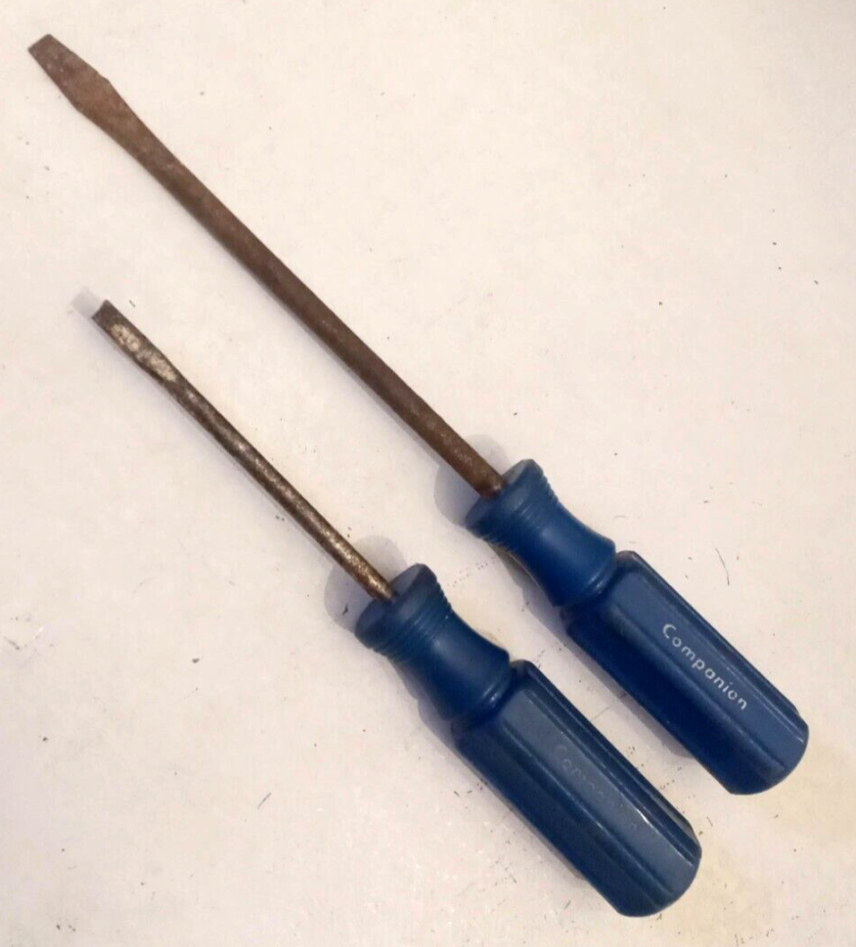 Vintage Sears Companion Brand Screwdriver LOT Blue Handle WF Western Forge - $9.84