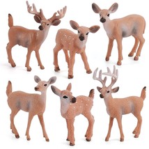 Woodland Wild Animals Toy Playset White Tail Deer Figurines Toys Christmas Scene - £25.03 GBP