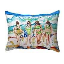 Betsy Drake Girls Walking Noncorded Pillow 16x20 - £43.51 GBP