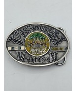 Bergamot Pewter and Enamel Belt Buckle Vietnam Veteran - £7.85 GBP