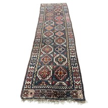 Handmade Antique Caucasian Genje Runner Rug 3.5&#39; x 12.4&#39; (106cm x 379cm)... - $28,227.85 MXN