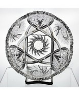 American Brilliant Pinwheel and Vesica Cut Bowl, Antique ABP Glass c.1910 8" - $40.00