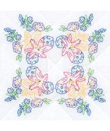Jack Dempsey Needle Art Pretty Flowers 18 Inch Quilt Squares - $486.11 MXN