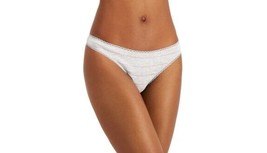 Charter Club Everyday Cotton Women&#39;s Lace-Trim Thong-Heather Stripe - $3.58