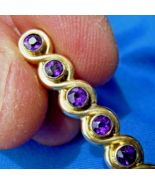 Antique Amethyst Art Deco Brooch Gatsby era Vintage Solid 14k Gold Bar P... - $1,325.25