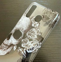 For Samsung Galaxy A20 A30 A50 - Ultra Thin Rubber Case Black Candy Skull Roses - £12.23 GBP