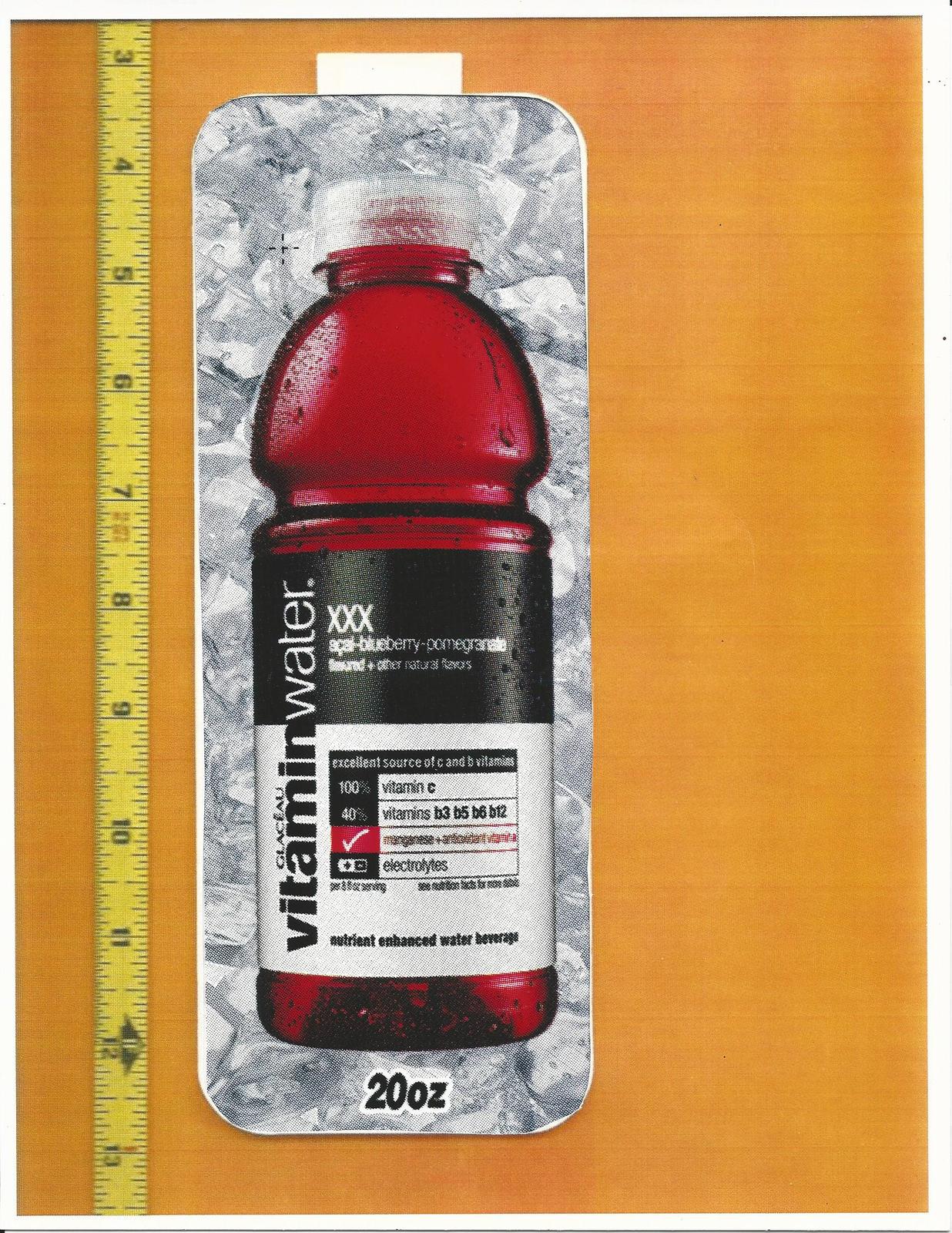 Coke Chameleon Size Glaceau Vitamin Water XXX 20 oz BOTTLE Soda Strip  C... - $1.50