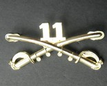 US ARMY 11TH CAVALRY SWORDS BLACKHORSE REGIMENT LARGE PIN BADGE 2.25 INCHES - $8.95