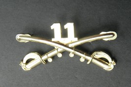 US ARMY 11TH CAVALRY SWORDS BLACKHORSE REGIMENT LARGE PIN BADGE 2.25 INCHES - $8.95