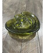 Vintage BLENKO Amoeba Freeform Dark Green Art Glass Trinket Dish Ashtray... - €33,96 EUR