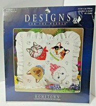 CAT PILLOW Counted Cross Stitch Kit 12&quot;x12&quot; Siamese Calico Gray Tabby White Cats - £27.75 GBP