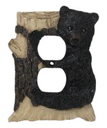 Set of 2 Rustic Black Bear Cub On Tree Wall Double Receptacle Outlet Plates - $489.22 MXN