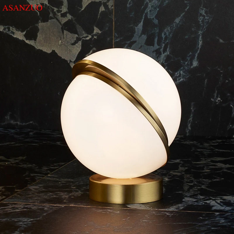 Nordic Fashion design white Round ball table lamps bedroom bedside lamp ... - $69.24+