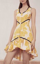 NEW Auth Alexis Simonet Floral Flounce High-Low Dress in Marigold $495 - $108.00