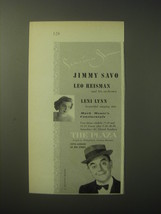 1948 The Plaza Hotel Ad - Jimmy Savo, Leo Reisman, Leni Lynn - £14.78 GBP
