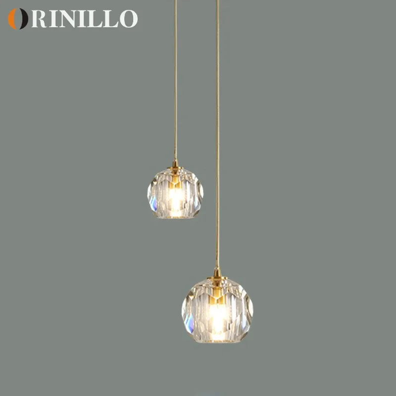 Modern crystal single head small chandelier Nordic bar restaurant light ... - $68.56+