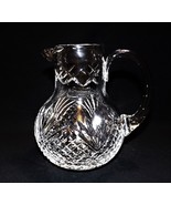 Fine Vtg. Cut Crystal Pitcher Diamond &amp; Fans Applied Handle Ice Lip Beau... - £18.29 GBP