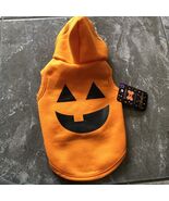 Halloween Dog Orange Pumpkin Hooded Shirt Fleece Lined Costume Size Smal... - $9.00