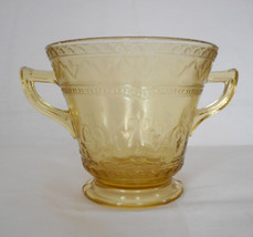 Depression Glass Federal Patrician Spoke Amber Open Handled Sugar Bowl - £4.68 GBP