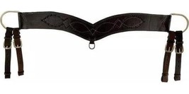 Tripping Breast Collar Dark Argentina Cow Leather Barbwire Tooled Horse ... - $129.00