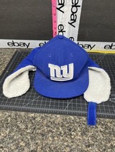 New Era 59FIFTY Dog Ear Winter Flap New York Giants Hat Size 7 3/8 Blue - £11.85 GBP